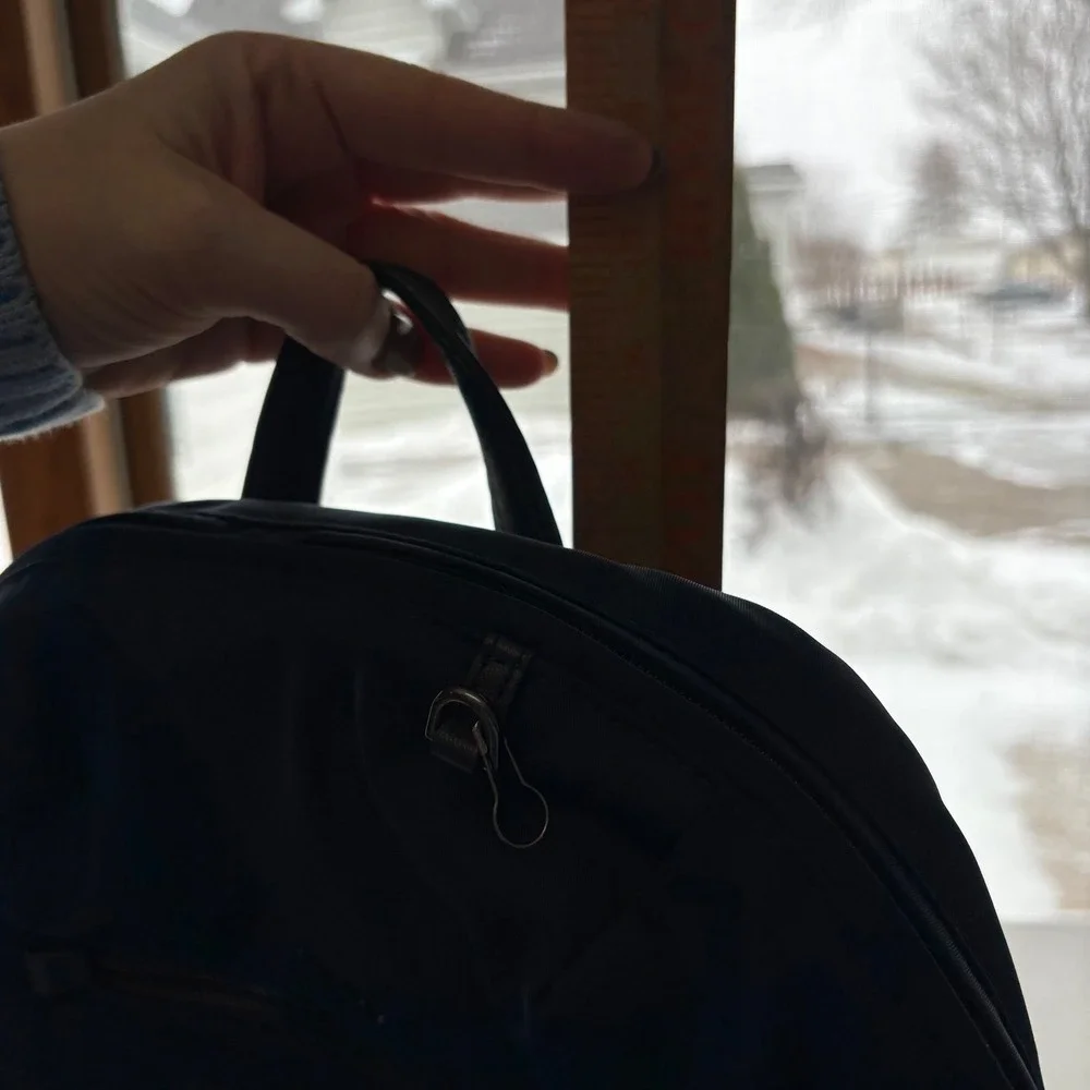 Tumi Voyageur Backpack Women Medium Navy Blue Nylon Gold‎ Hardware Laptop Bag